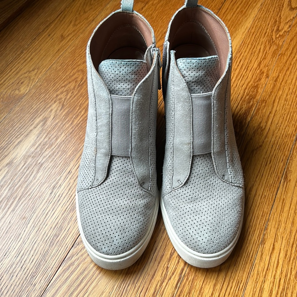 Linea Paolo suede wedge sneaker
